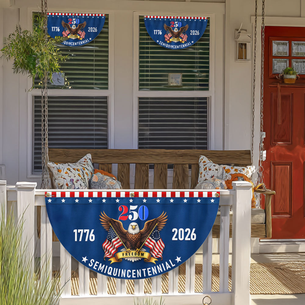 Patriotic American Flag, 250 Years of Freedom 1776 2026 Fan Flag