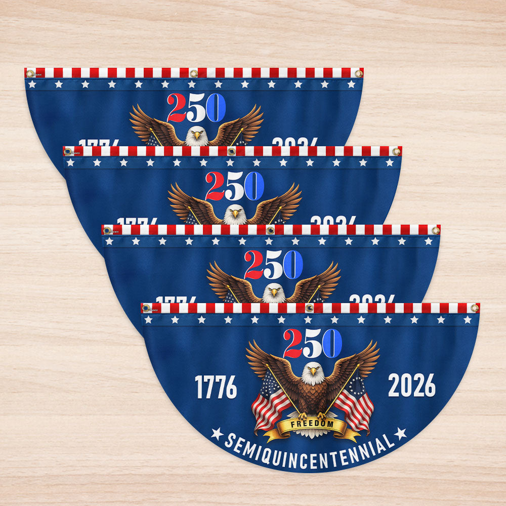 Patriotic American Flag, 250 Years of Freedom 1776 2026 Fan Flag