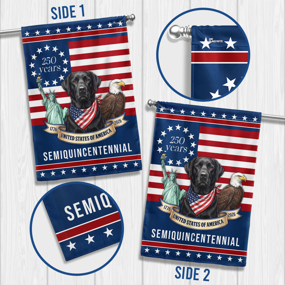 Patriotic Labrador Retriever American Flag, 250 Years Semiquincentennial Flag Decor for Dog Lovers