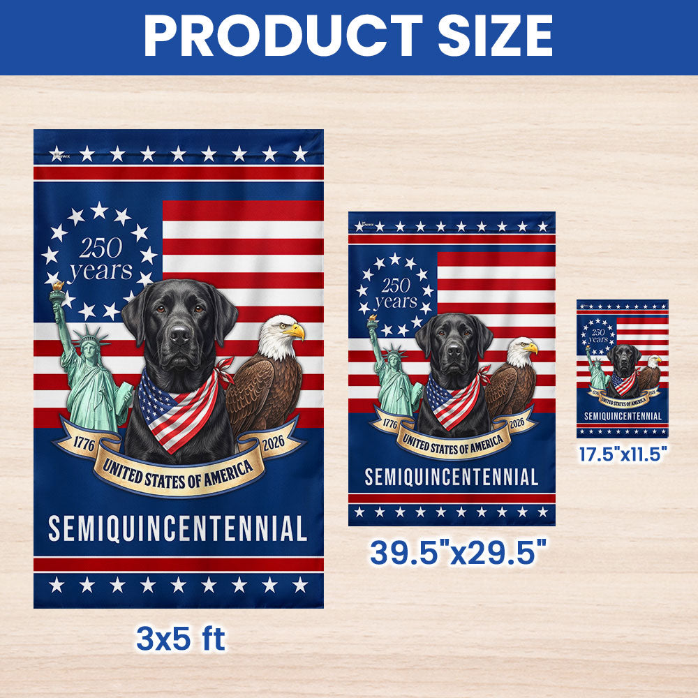 Patriotic Labrador Retriever American Flag, 250 Years Semiquincentennial Flag Decor for Dog Lovers