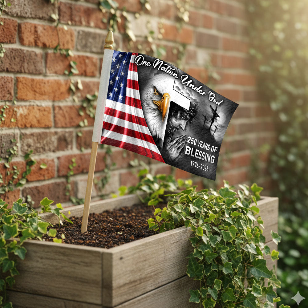 250 Years Of Blessings America Flag, One Nation Under God Handheld Flag