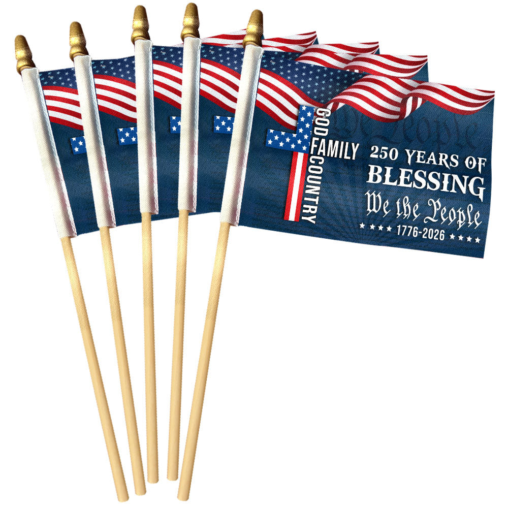 We The People American Flag, 250 Years Blessing 1776 2026 Handheld Flag