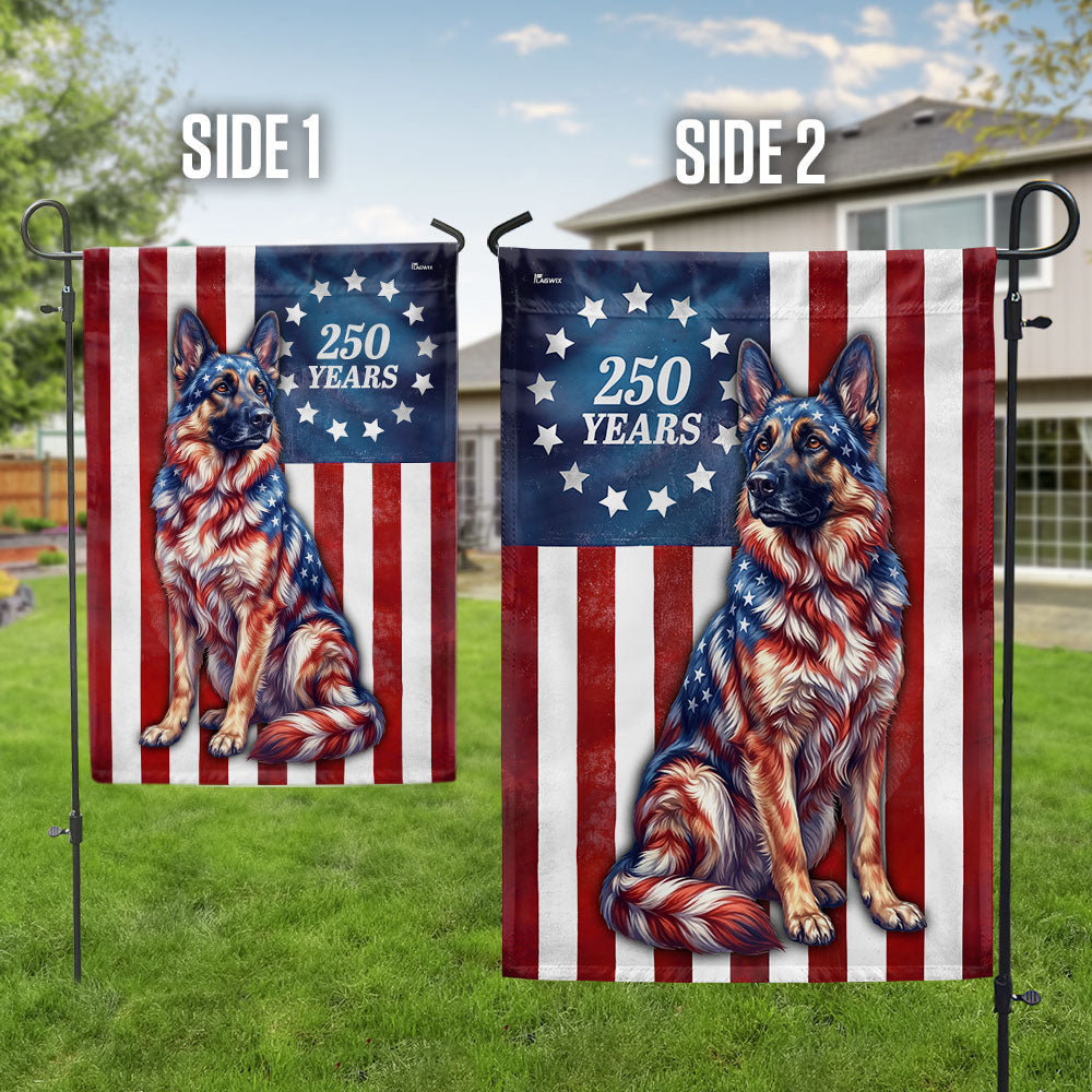 Flagwix Patriotic Dog Garden Flag, 250 Years German Shepherd Betsy Ross Flag Decor