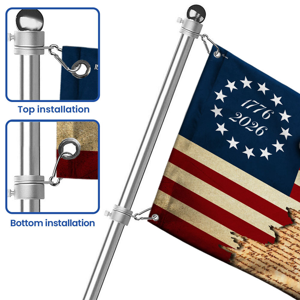 250 Years Dairy Cow 1776 2026 American Grommet Flag, We The People Patriotic Cow Farm Flag Decor