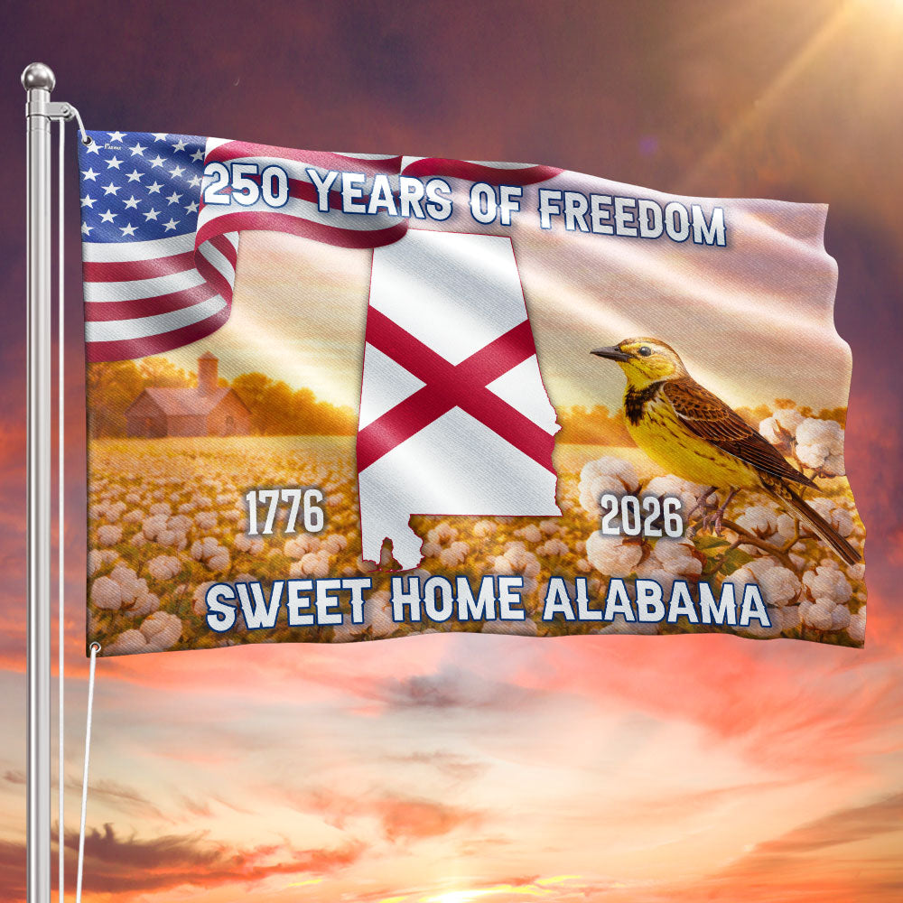 America 250th Alabama State Grommet Flag, Sweet Home Alabama 1776 2026 Decor