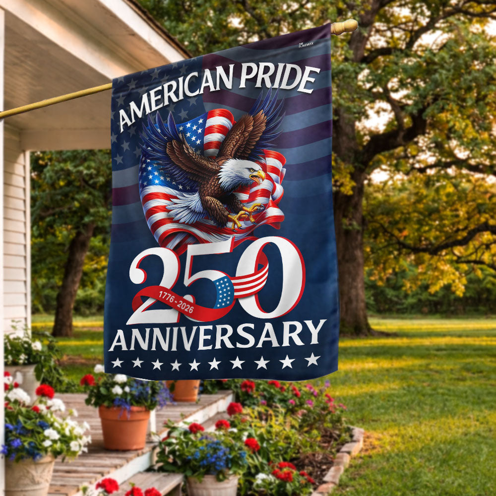 American Pride Flag, Patriotic 250th Anniversary Eagle 1776–2026 Flag Decor