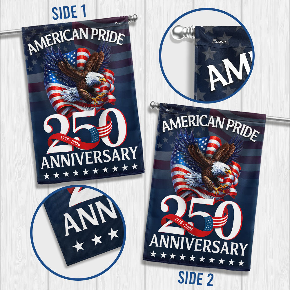 American Pride Flag, Patriotic 250th Anniversary Eagle 1776–2026 Flag Decor