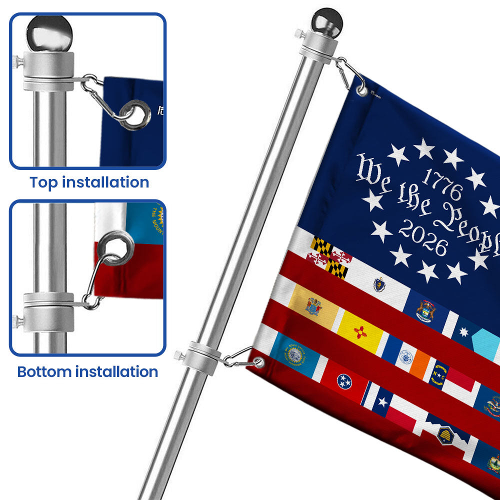 American Flag for 250th Anniversary, We The People 50 States Flag, 1776 2026 Grommet Flag