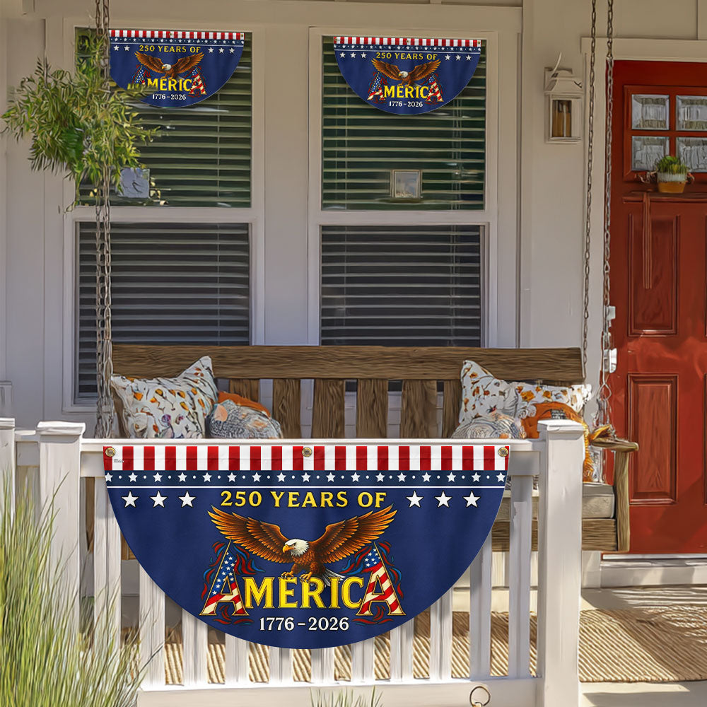 250 Years of America Fan Flag, Bald Eagle 1776 2026 Flag Decor