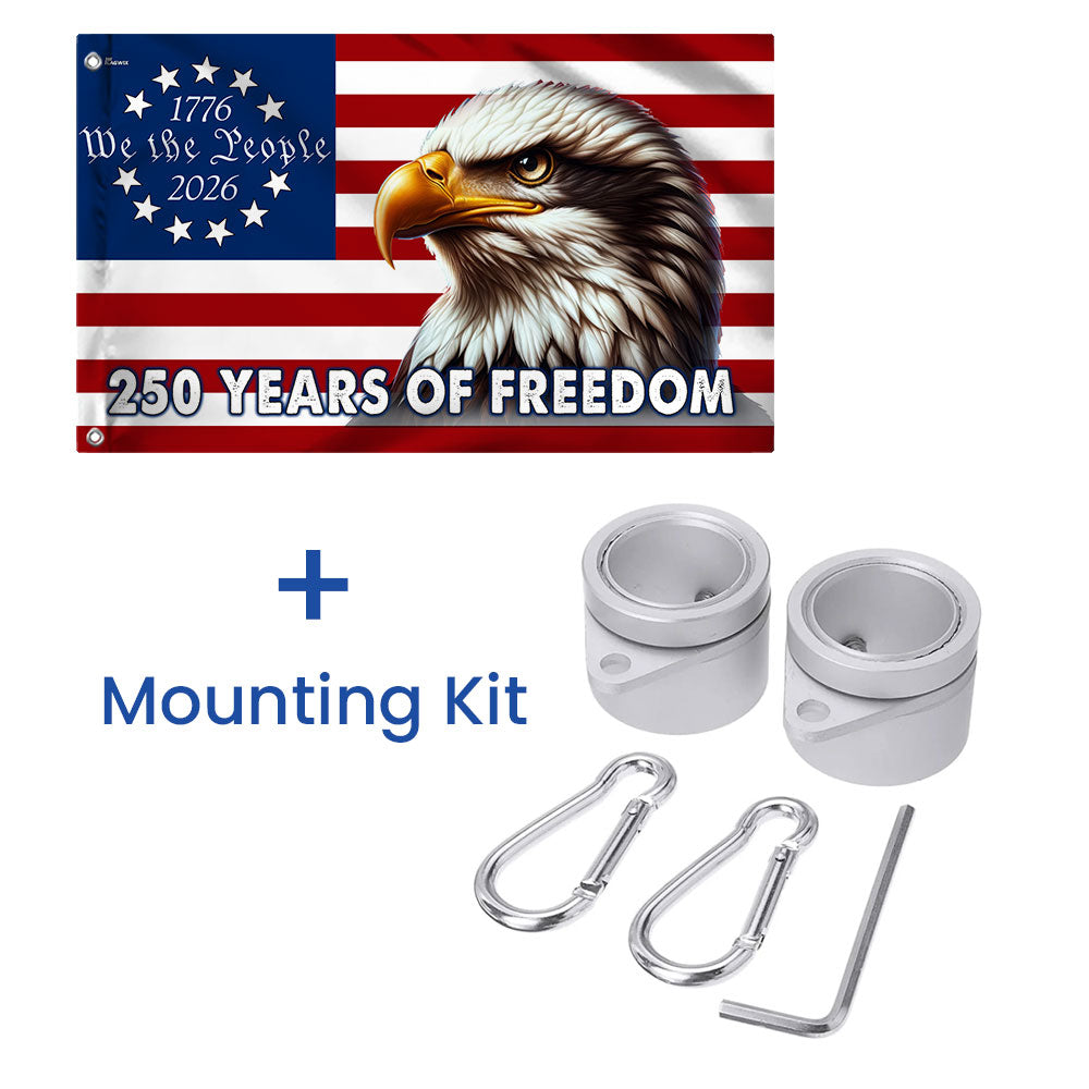 Patriotic 250 Years of Freedom, We The People 1776 2026 American Grommet Flag