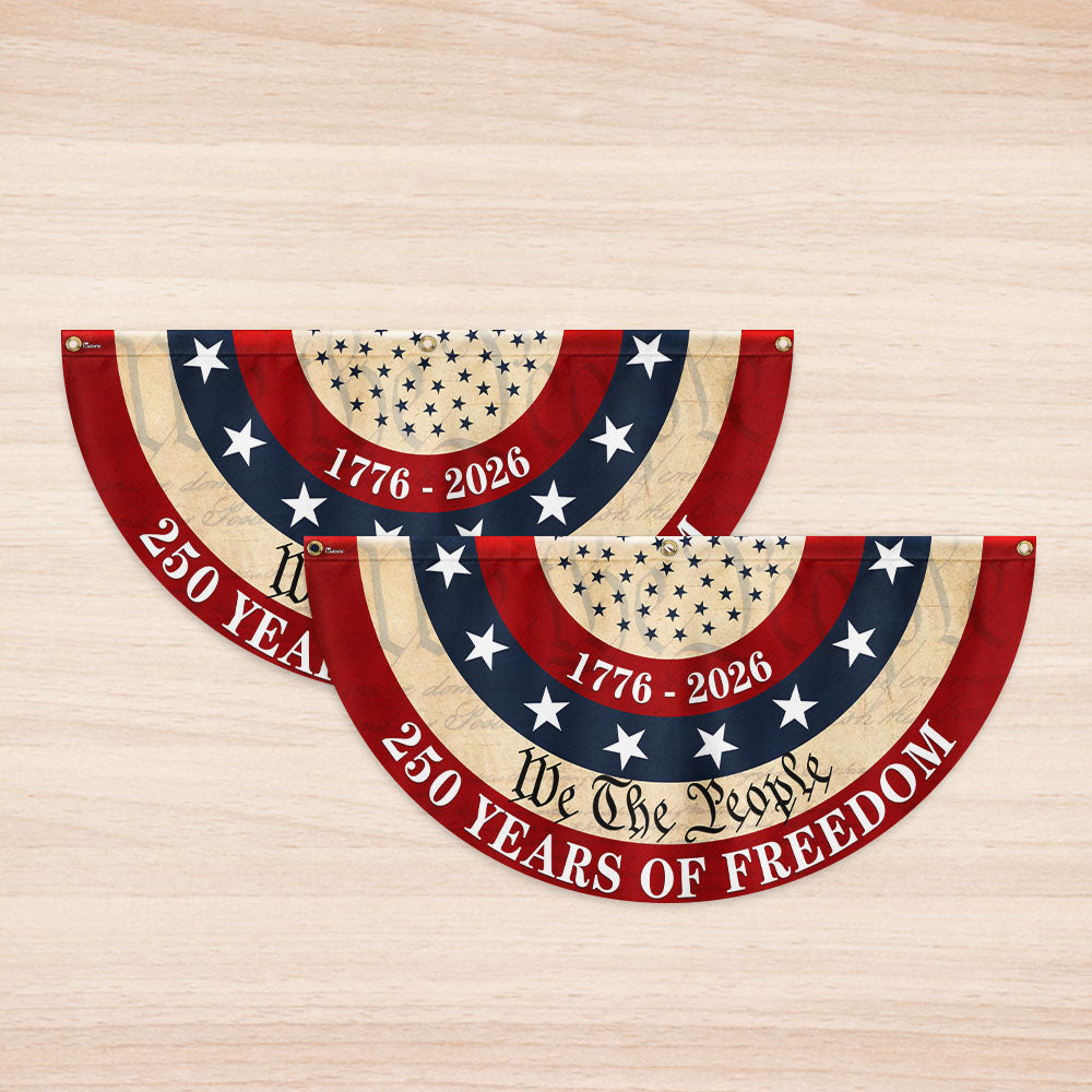 Patriotic We The People American Fan Flag, 250 Years of Freedom 1776 2026 Flag Decor