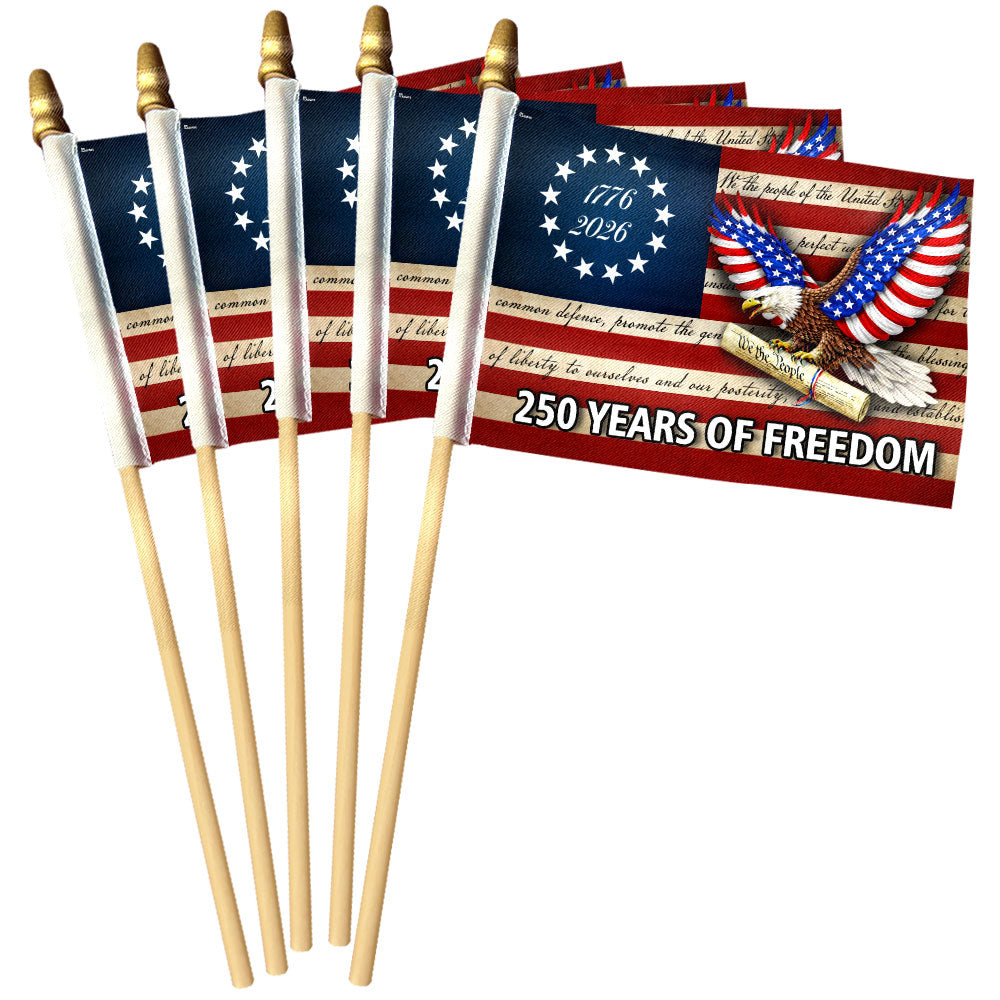 Patriotic 250 Years of Freedom Flag, We The People 1776 2026 Handheld Flag