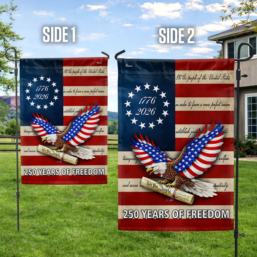 250 Years of Freedom Flag, We The People Patriotic 1776 2026 Flag Decor