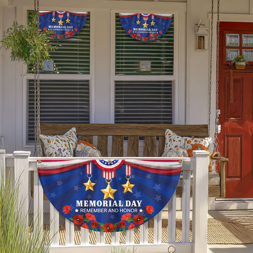 Memorial Day Fan Flag, Remember And Honor US Veterans Flag Decor