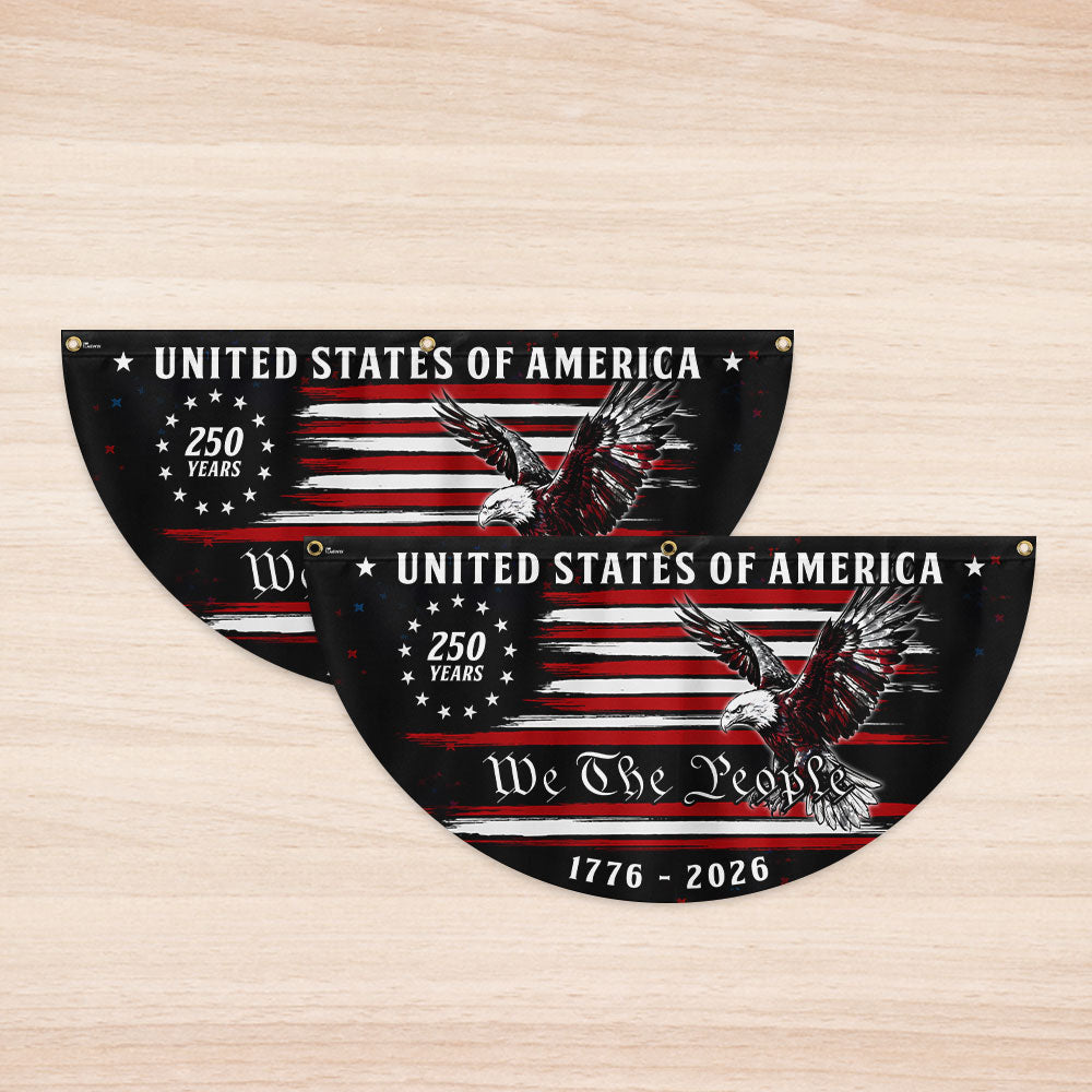 250 Years We The People American Fan Flag, 1776 2026 Patriotic Flag Decor