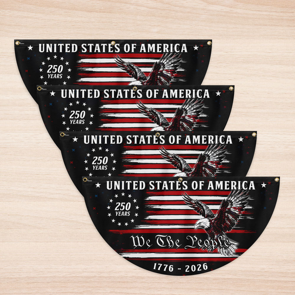 250 Years We The People American Fan Flag, 1776 2026 Patriotic Flag Decor