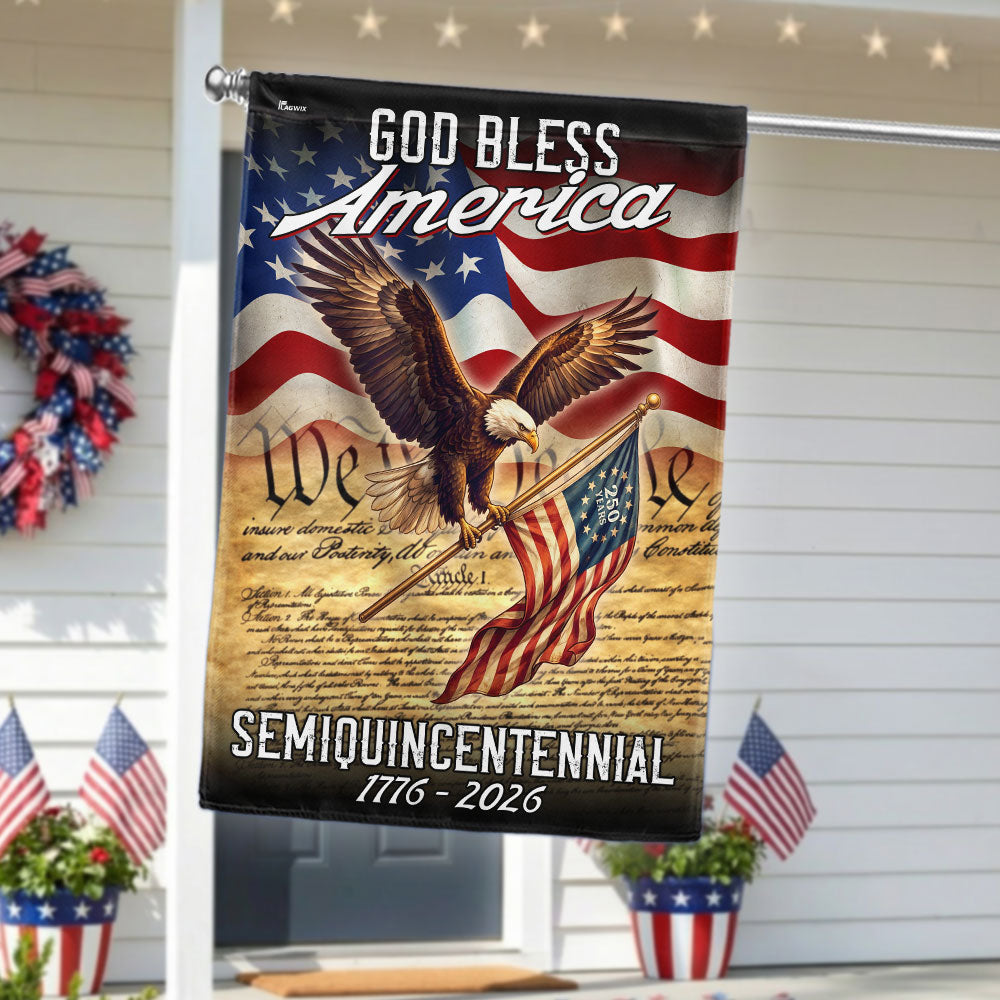 God Bless America 1776 2026 Flag, We The People Semiquincentennial 250 Years American Flag