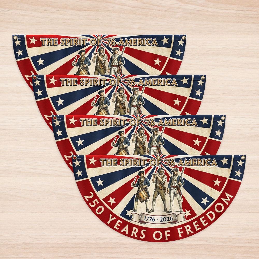 The Spirit of '76 American Bunting Flag, 250 Years of Freedom 1776 2026 Fan Flag