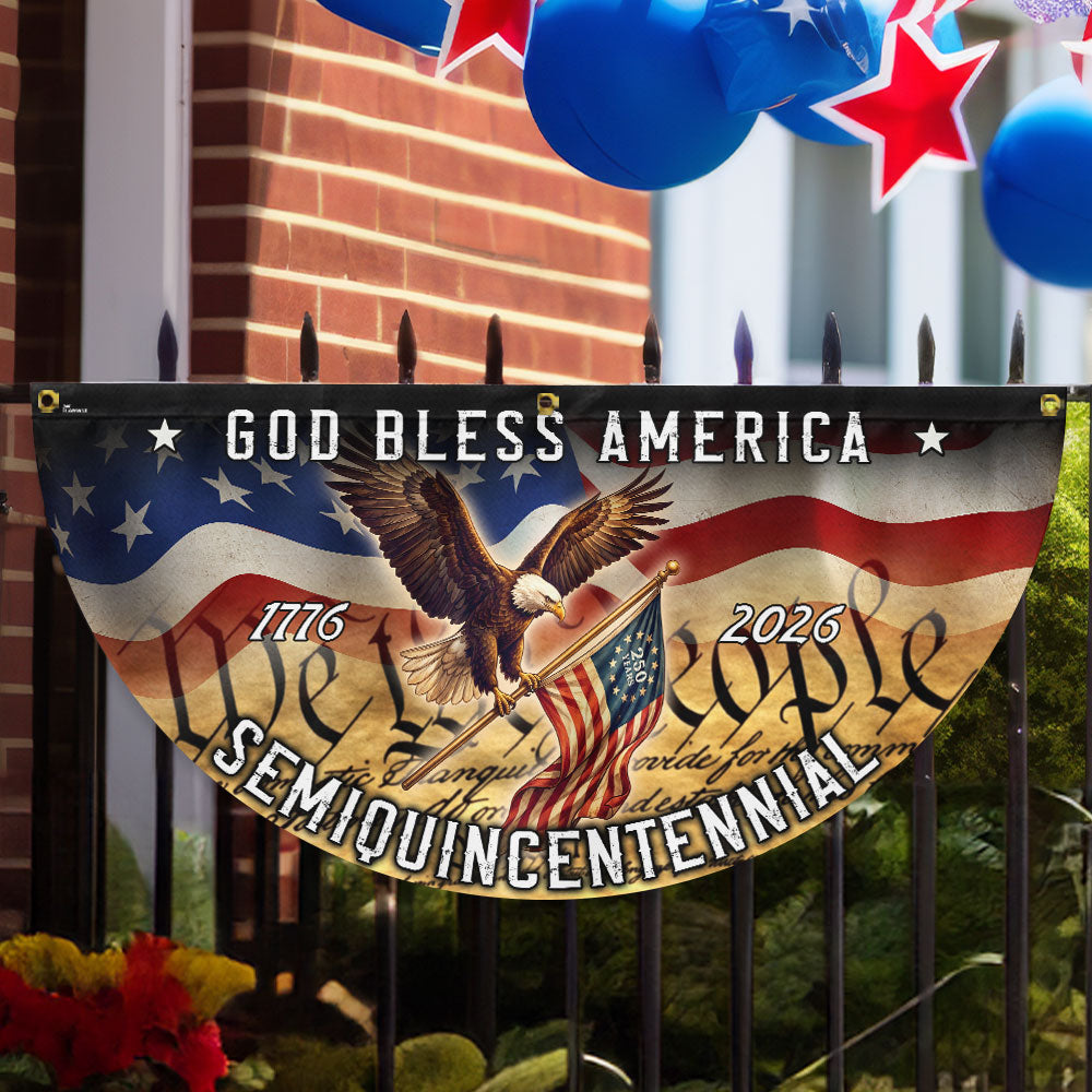 250 Years God Bless America Fan Flag, We The People 1776 2026 Fan Flag Decor