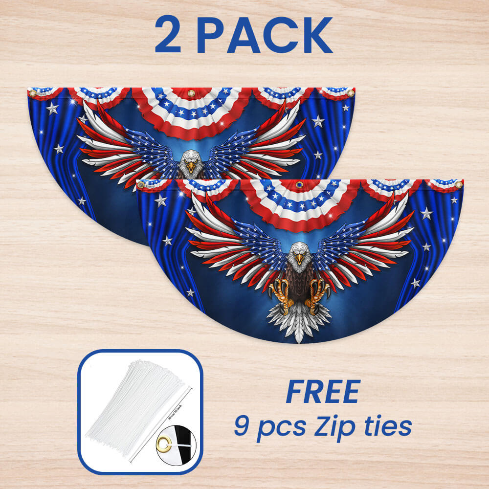 Flagwix American Flag - Patriotic Eagle American Non-Pleated Fan Flag