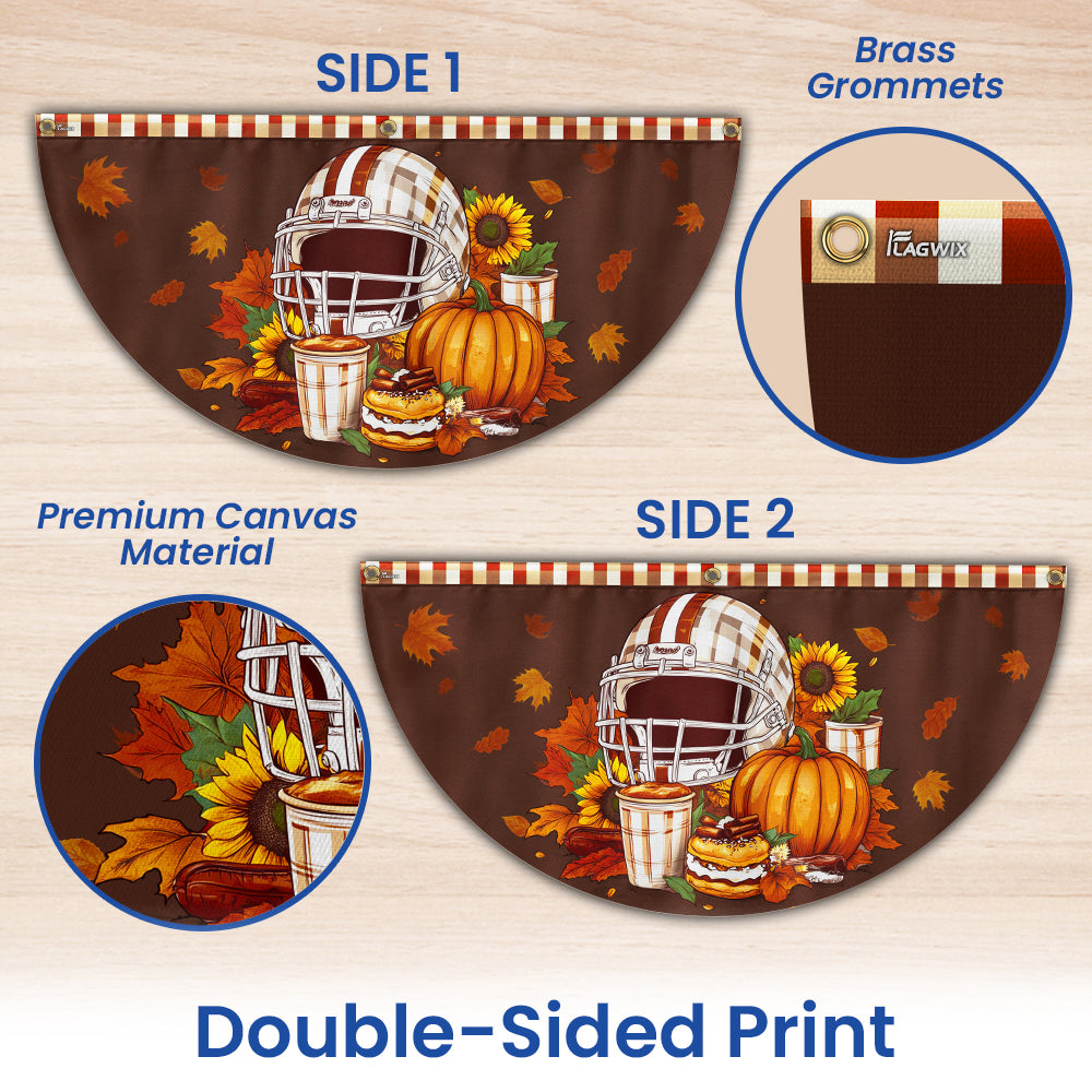 Fall Family Football Non-Pleated Fan Flag