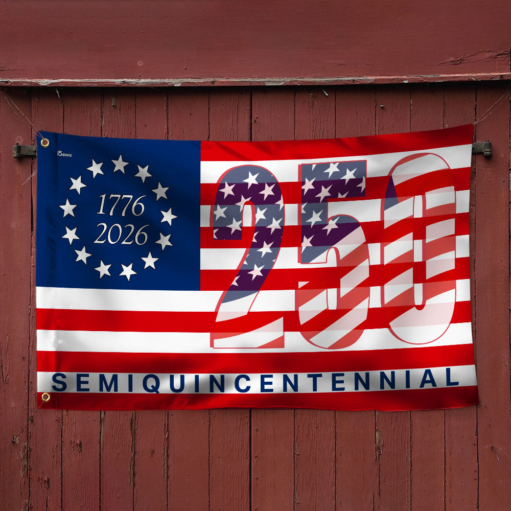 America 250th Anniversary United States Semiquincentennial 1776 2026 Patriotic Grommet Flag 3-Day Shipping