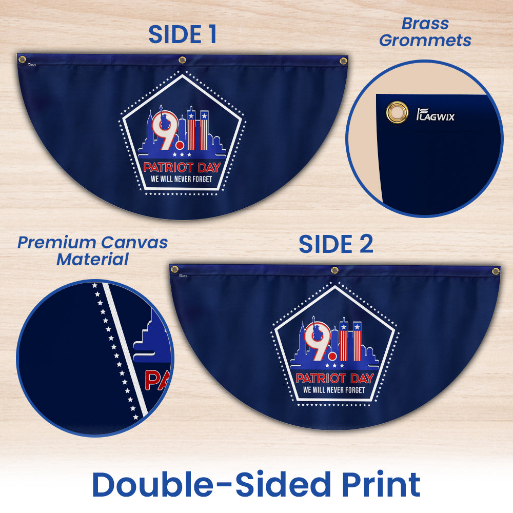 911 Patriot Day September 11 Never Forget 9/11 Non-Pleated Fan Flag 3-Day Shipping