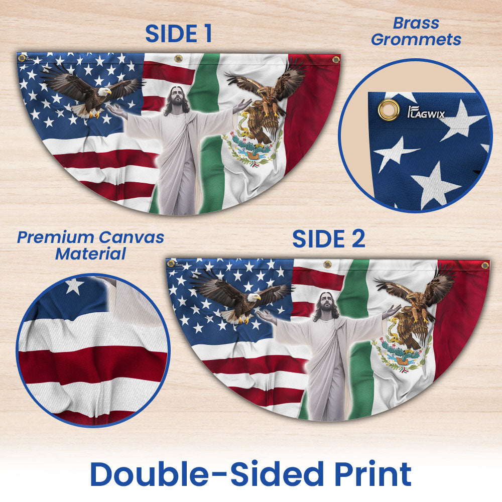 Mexican American Jesus Non-Pleated Fan Flag