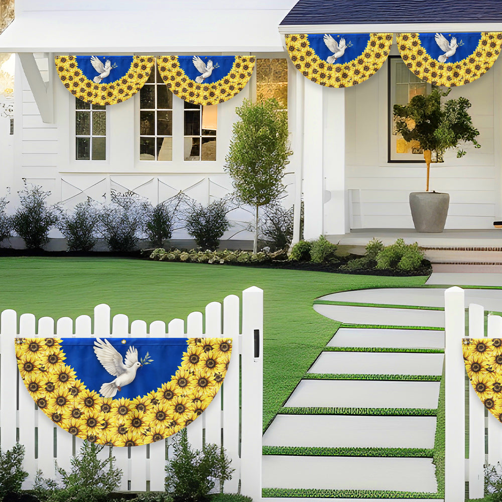 Peace For Ukraine Stand With Ukraine Non-Pleated Fan Flag