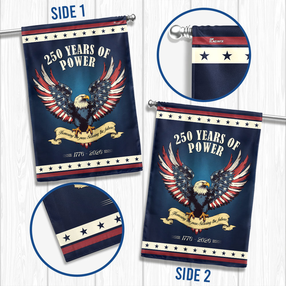 250 Years of Power 1776–2026 USA Anniversary Flag for Patriotic Decor