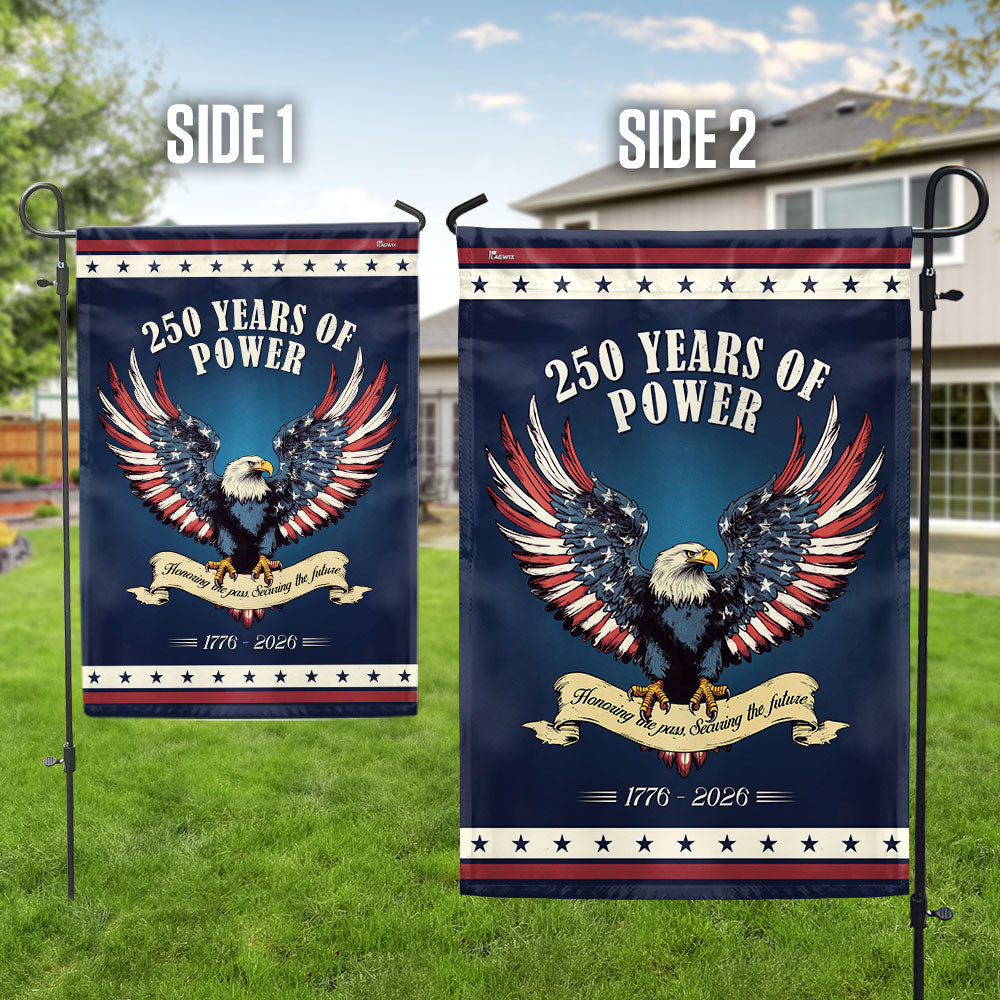 250 Years of Power 1776–2026 USA Anniversary Flag for Patriotic Decor