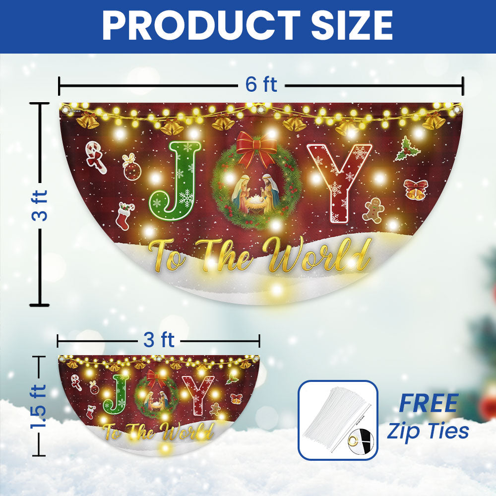 Joy To The World Flag | Nativity Of Jesus Christmas Solar Led Fan Flag