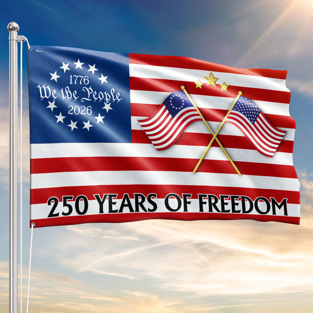 250 Years of Freedom Flag, 250th Anniversary Semiquincentennial American Grommet Flag