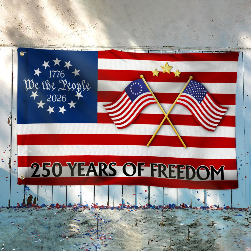 250 Years of Freedom Flag, 250th Anniversary Semiquincentennial American Grommet Flag