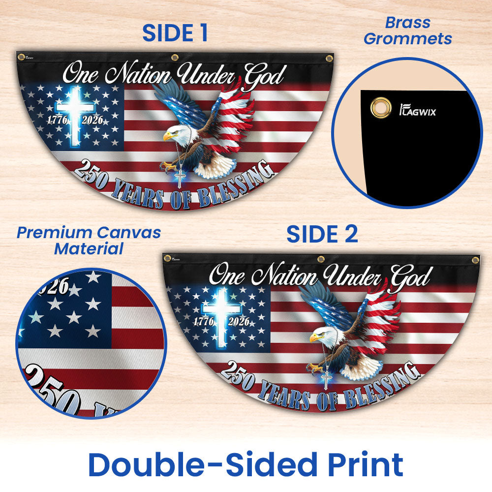 One Nation Under God Flag, 250 Years of Blessing Eagle Fan Flag