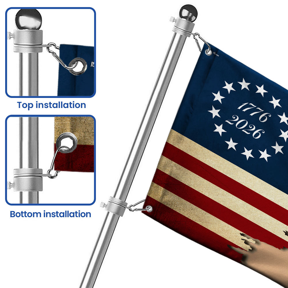 American 1776 2026 Patriotic Horse Grommet Flag