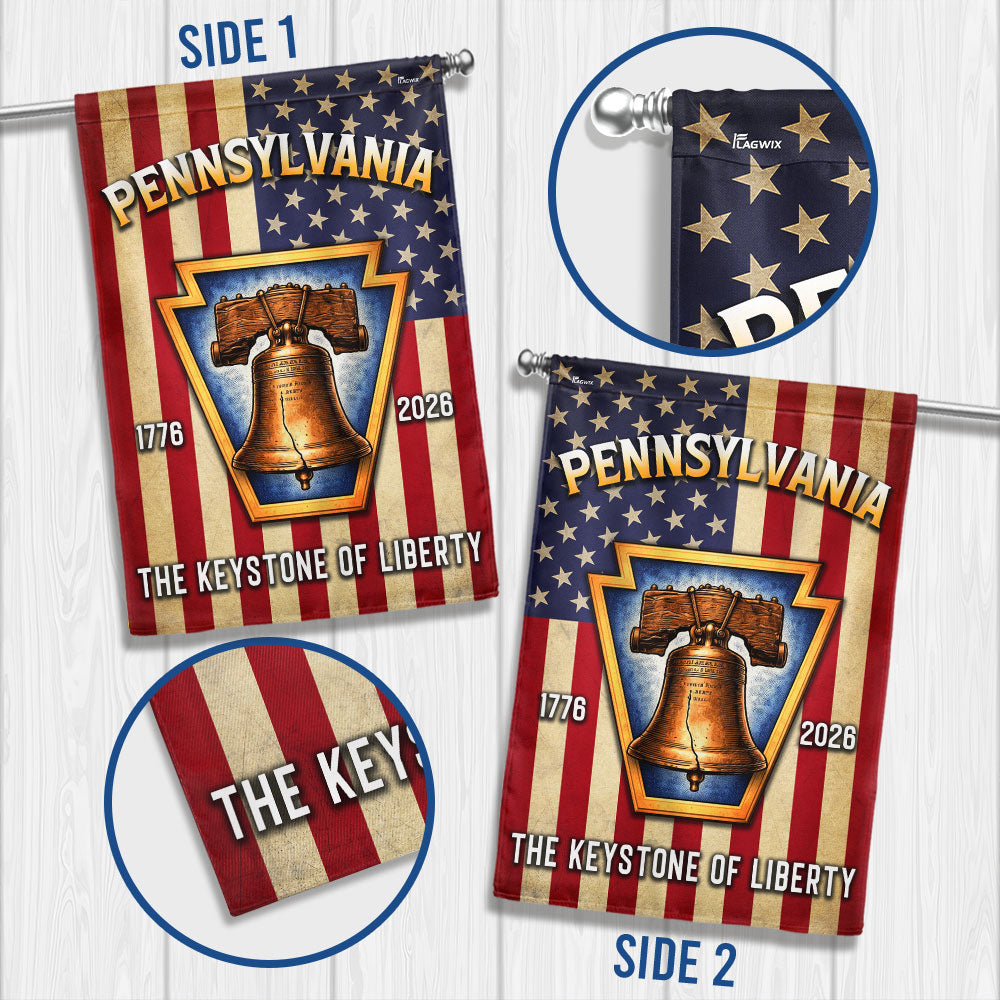 250th Anniversary Pennsylvania Flag, The Keystone of Liberty US Flag