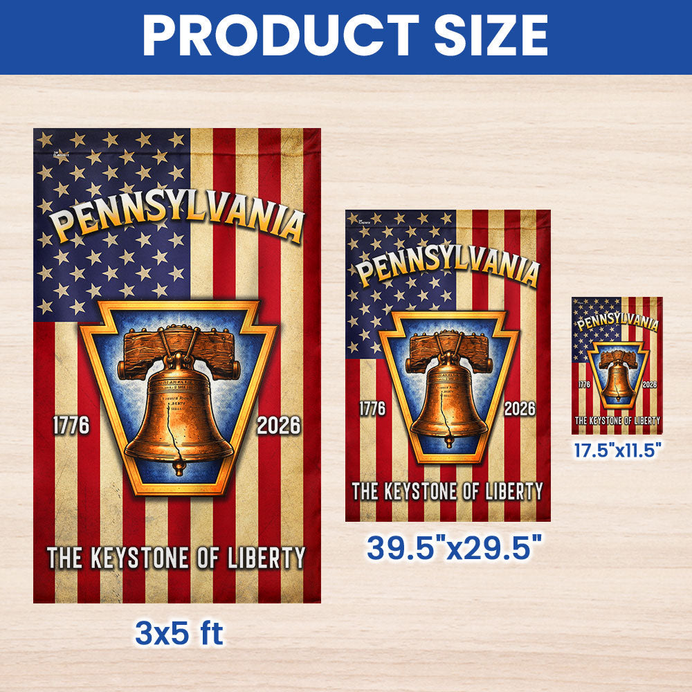 250th Anniversary Pennsylvania Flag, The Keystone of Liberty US Flag
