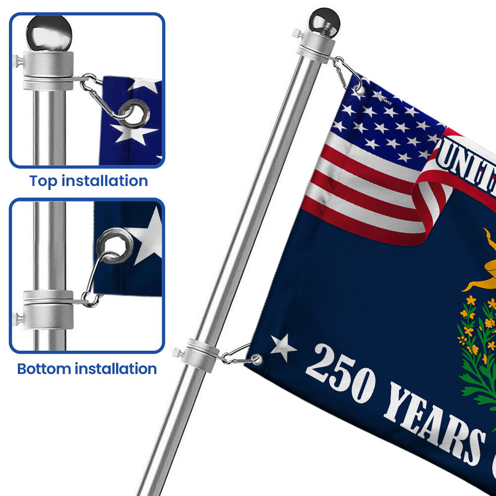 Nevada State Flag, 250 Years of Freedom Nevada State Grommet Flag