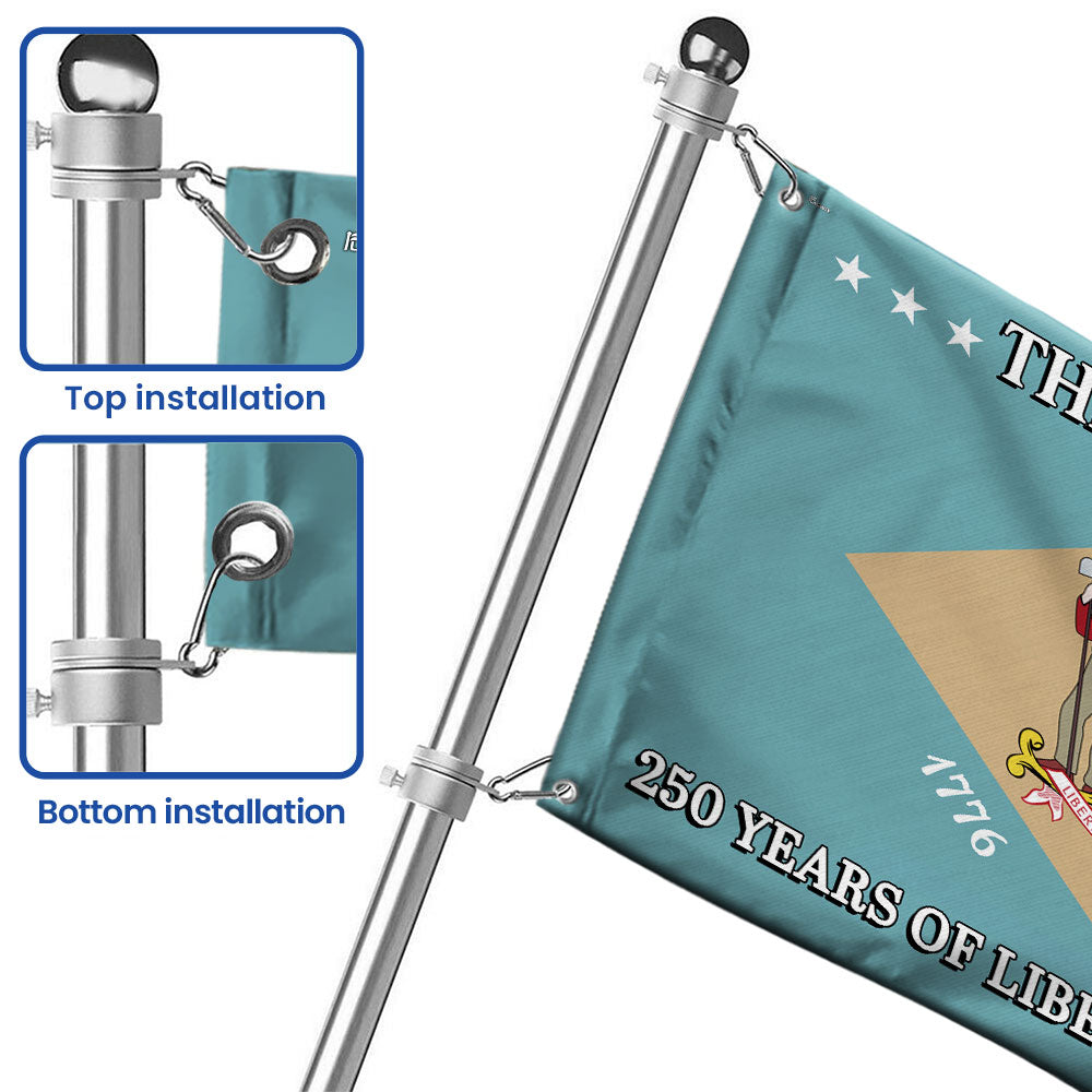 250 Years of Liberty and Freedom The First State Delaware Grommet Flag