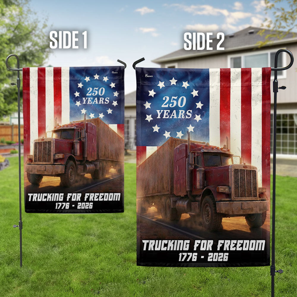 Patriot Trucker Flag, 250 Years Trucking for Freedom American Flag