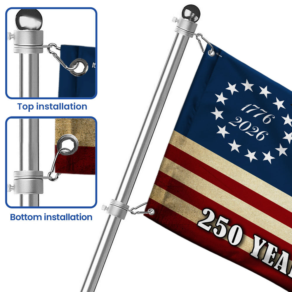 California State Betsy Ross Flag, 250 Years Strong Grizzly Bear Grommet Flag
