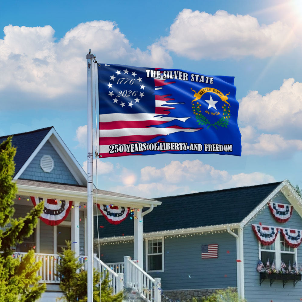 250 Years of Liberty and Freedom The Silver State Nevada Grommet Flag