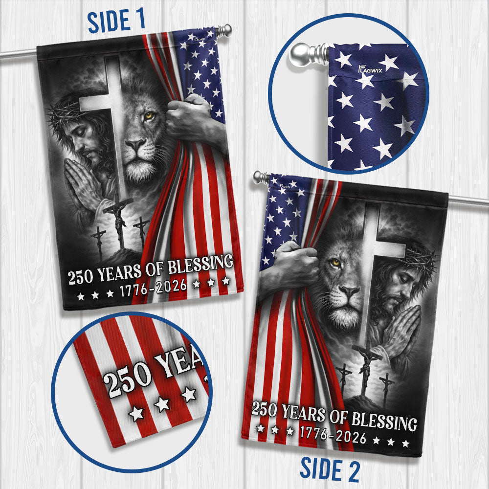 250 Years of Blessing American Flag, Lion Of Judah Jesus God US Flag