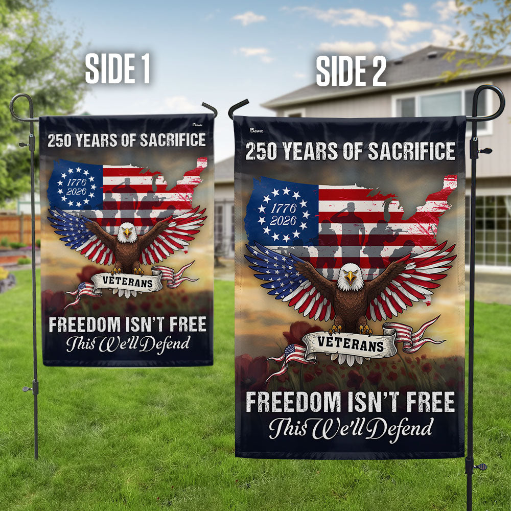 Veterans Day Flag, 250 Years of Sacrifice United States Map Flag
