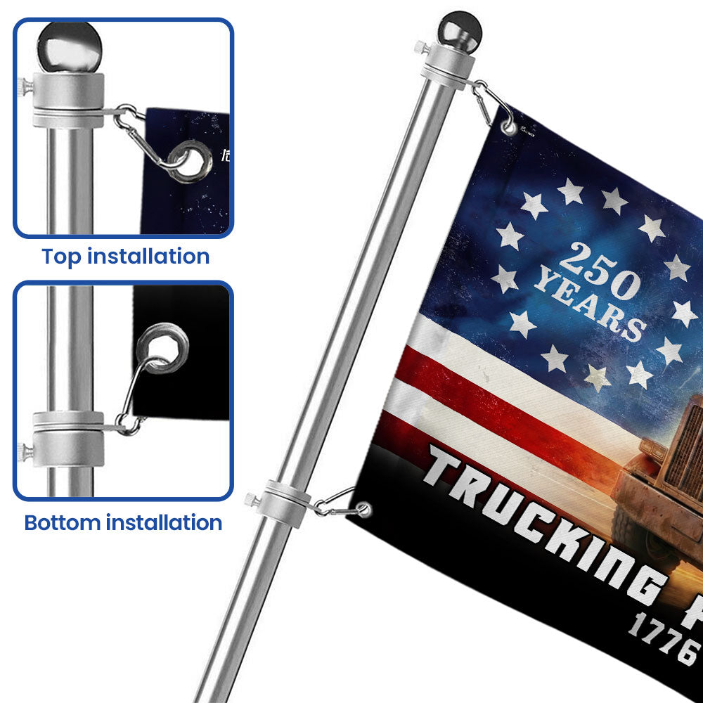 Trucker American Flag, 1776 2026 Trucking for Freedom Grommet Flag
