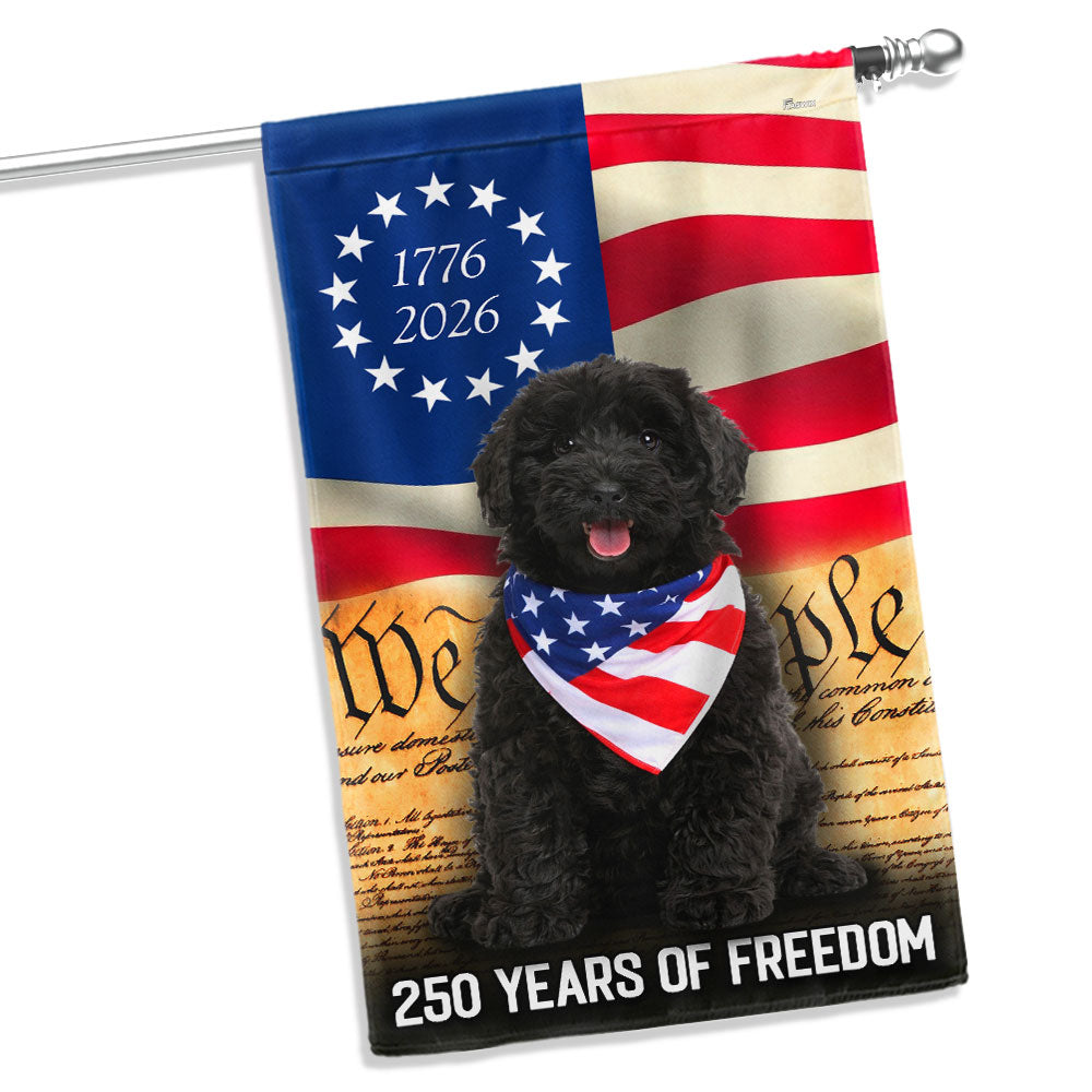 Black Goldendoodle Flag, 250 Years of Freedom American Flag