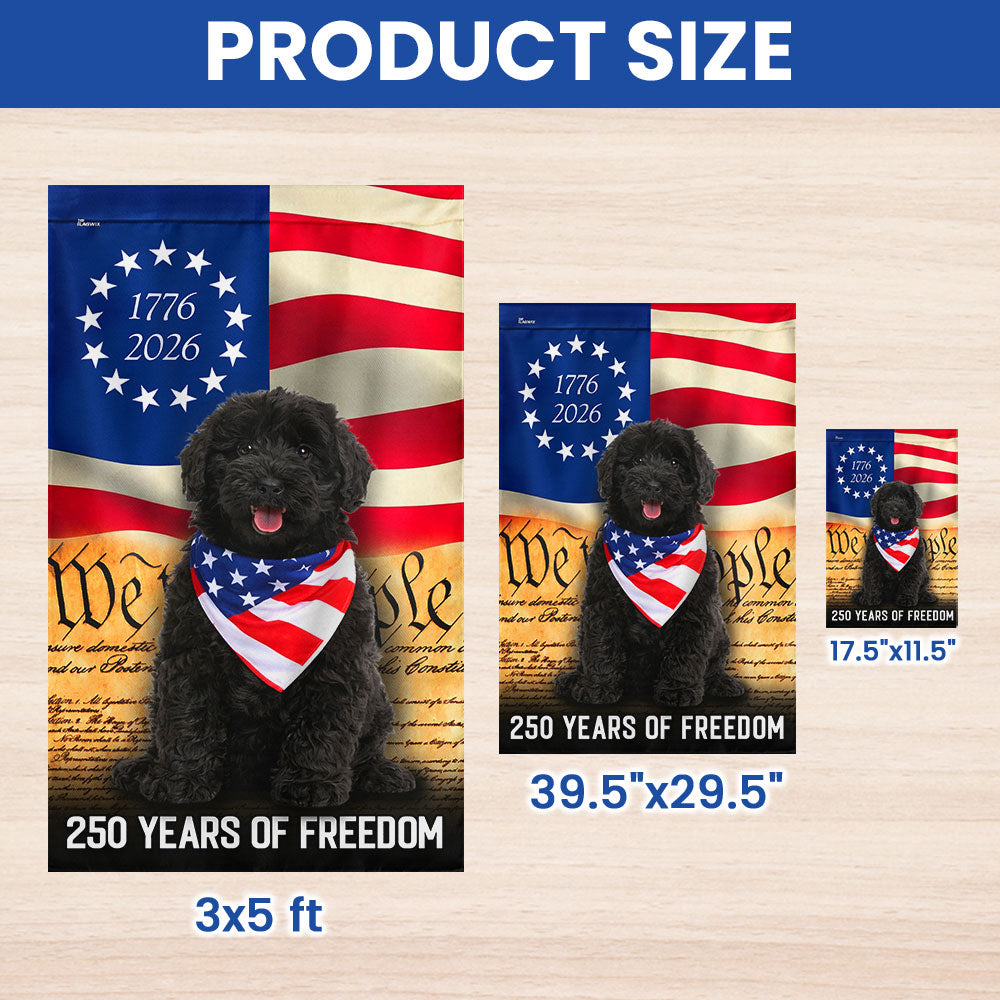 Black Goldendoodle Flag, 250 Years of Freedom American Flag