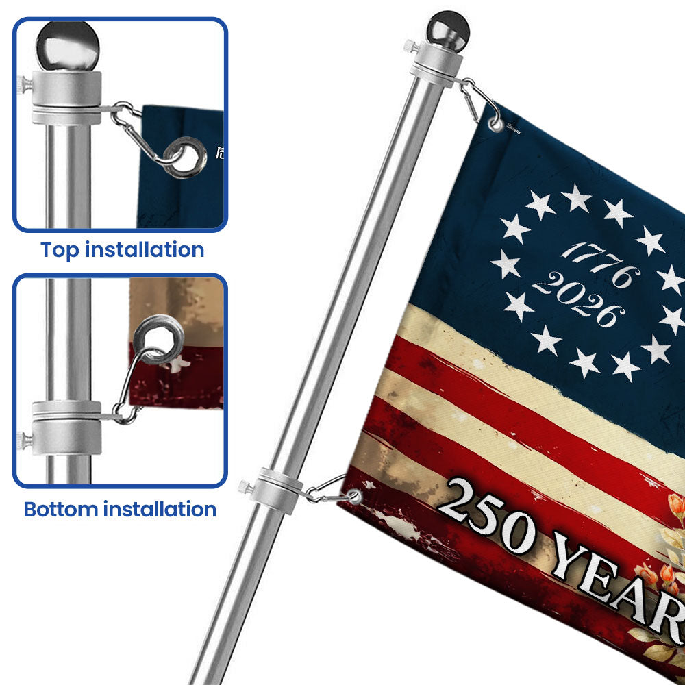 Horse American Grommet Flag, 250 Years Strong Horse Farmhouse Decor