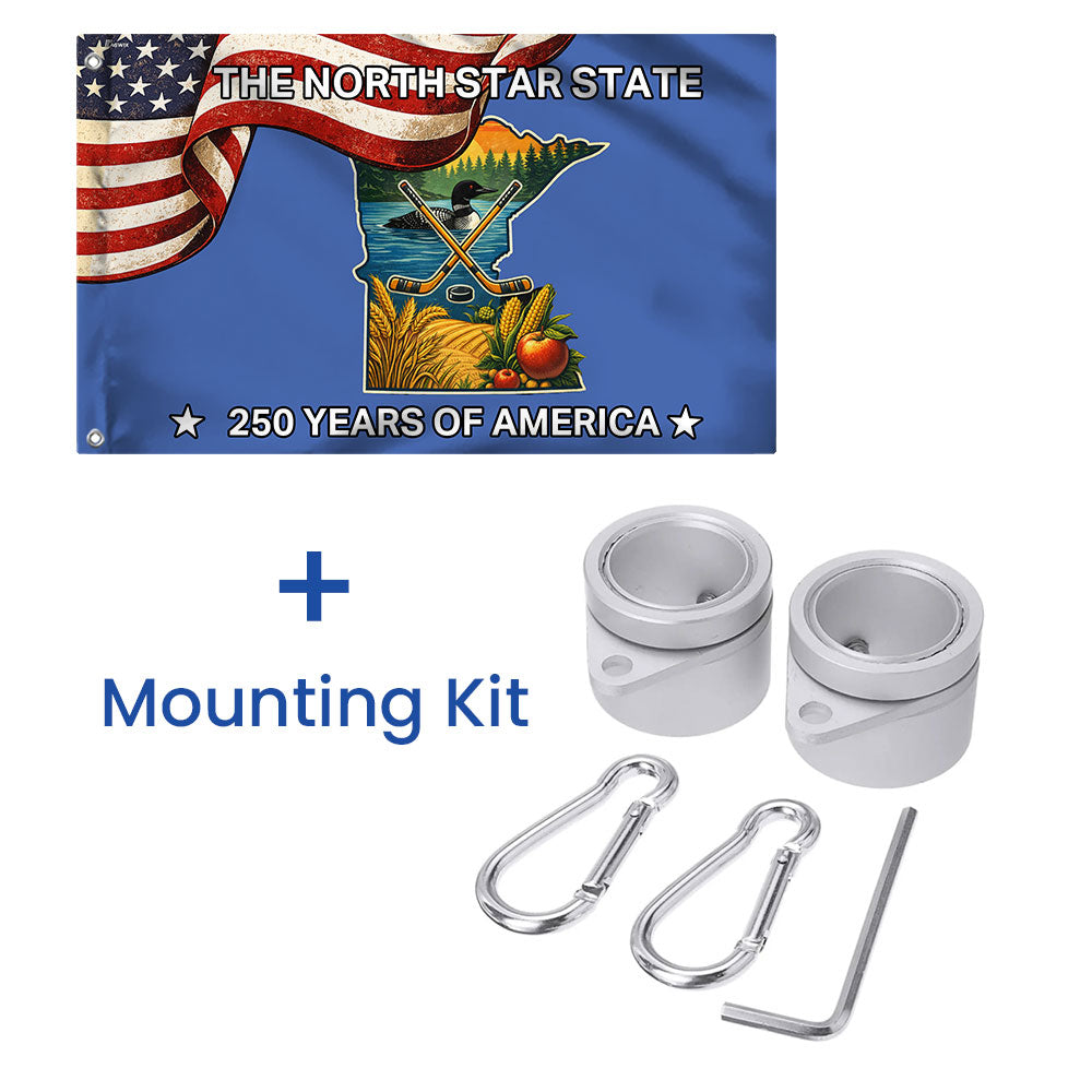 250 Years of America Flag, The North Star State Minnesota Grommet Flag